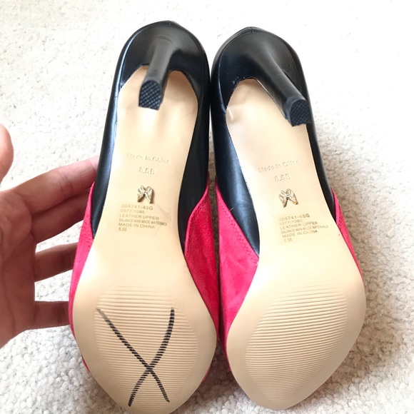 VS Hot Pink Suede Black Leather Ankle Boots 8.5 B - Picture 8 of 8